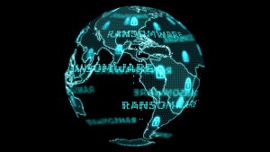 Digital global world map technology research develpoment analysis ransomware attack digital light text 300x169